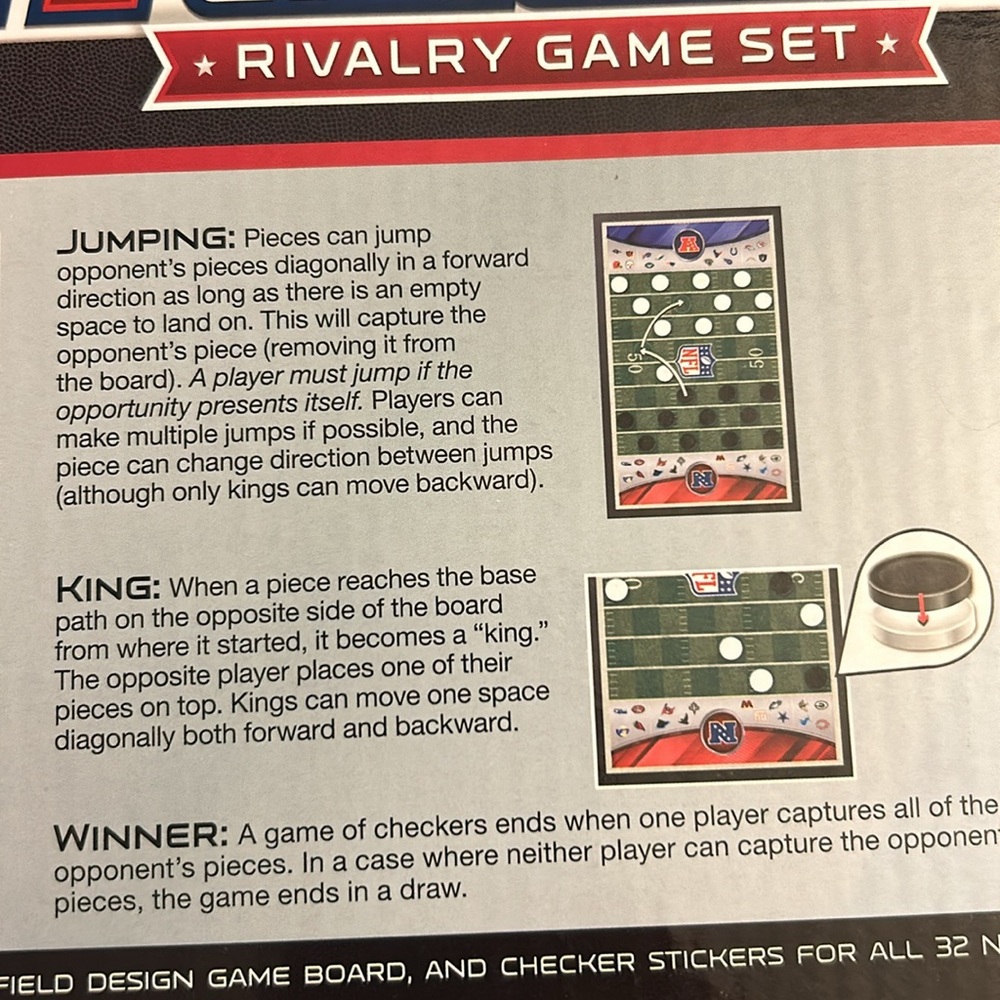 NFL Checkers Rivalry Game Set - Picture 6 of 12